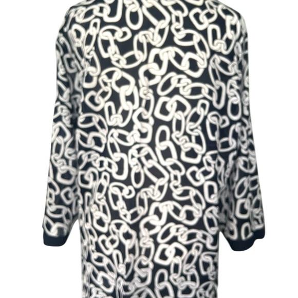 Jones New York Monochrome Chain Pattern Top - Picture 2 of 9